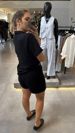 CAMISA MANGA CURTA EM MALHA TRICOT FILATTI PRETO - Navy Store