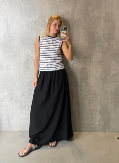 SAIA MIDI EVASÊ VISCOSE PRETA - comprar online