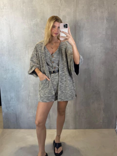 KIMONO TWEED PRETO na internet