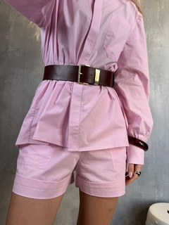 Imagem do CAMISA MANGA BUFANTE TRICOLINE ROSA