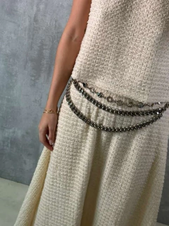 SAIA MIDI EM MALHA TRICOT OFF WHITE - loja online