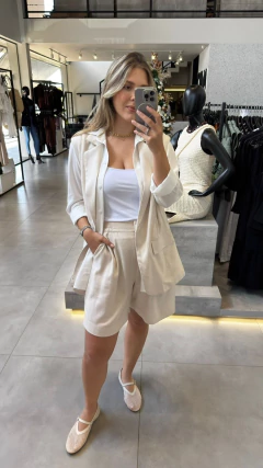 COLETE ALONGADO COM LINHO NATURAL - Navy Store