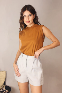 MUSCLE TEE ALGODÃO PRIME BEGE SALT CARAMEL - comprar online