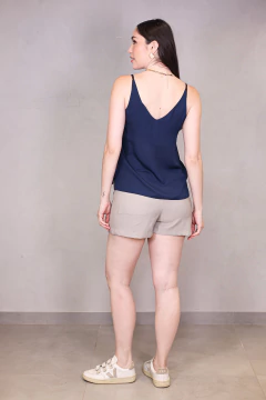 BLUSA ALCINHA CREPE MARINHO NAVY - loja online