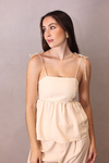 BLUSA PEPLUM RETA BEGE FUZZ