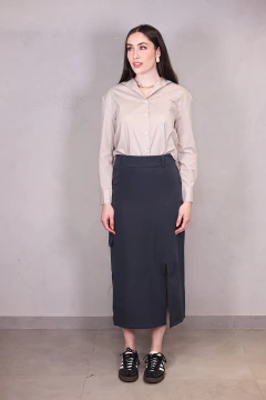 Imagem do SAIA MIDI ALFAIATARIA CARGO CHUMBO