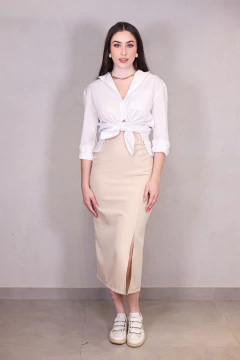 CAMISA AMPLA EM TRICOLINE ALGODÃO BRANCA. - Navy Store