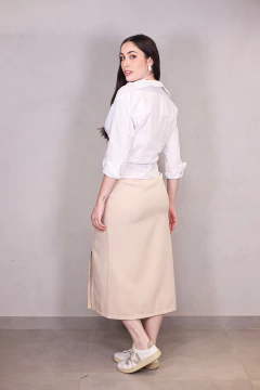 CAMISA AMPLA EM TRICOLINE ALGODÃO BRANCA. - loja online