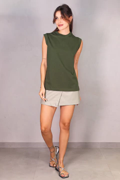 MUSCLE TEE ALGODÃO PRIME VERDE MILITAR - comprar online