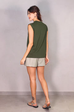 MUSCLE TEE ALGODÃO PRIME VERDE MILITAR