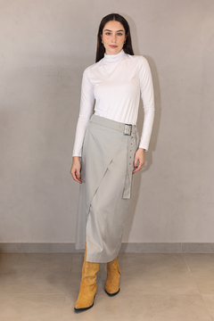 T-SHIRT TURTLENECK MANGA LONGA BRANCA - comprar online