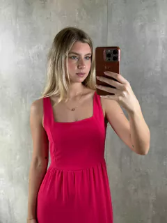 VESTIDO MIDI CAMADAS VIVA MAGENTA
