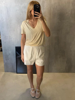 T-SHIRT ESSENTIAL GOLA V TALCO - Navy Store