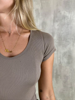 Imagem do BODY DECOTE U CANELADO EM POLIAMIDA BEGE LATTE