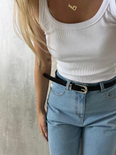 CALÇA JEANS RETA VINTAGE BLUE