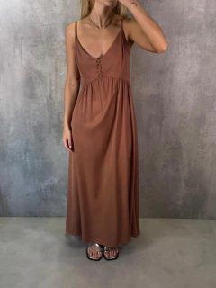 VESTIDO ALCINHA BOTÕES CAPPUCCINO - loja online