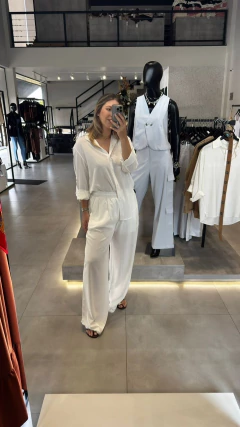 CALÇA PANTALONA RESORT VISCOSE OFF WHITE - Navy Store