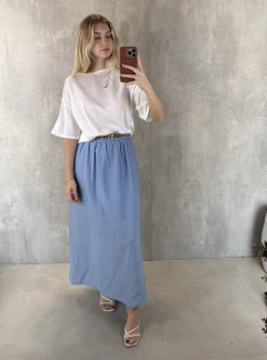 SAIA MIDI EVASE RAYON DUSK SKY