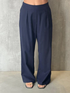 Imagem do CALÇA ALFAIATARIA AMPLA COM LINHO MARINHO