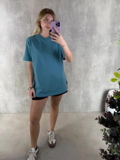 T-SHIRT OVER ALGODÃO PRIME AZUL MARESIA - comprar online