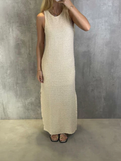 VESTIDO MIDI NADADOR EM MALHA TRICOT OFF WHITE - comprar online