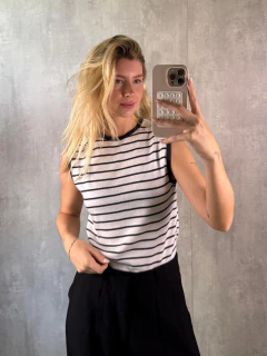 TRICOT MUSCLE TEE LISTRADO NAVAL/BRANCO - comprar online