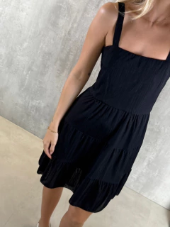 VESTIDO CURTO PLISSADO PRETO - comprar online