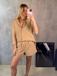 CAMISA RESORT VISCOLINHO WARM KHAKI - comprar online