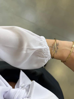 BLUSA CREPE MANGA LONGA BOTÕES BRANCA - Navy Store