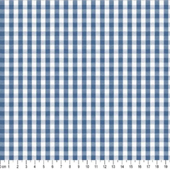 Tecido Tricoline Fio Tinto Xadrez Pequeno 9xm Vichy Azul jeans 100% Algodão - Costura Criativa Tecidos
