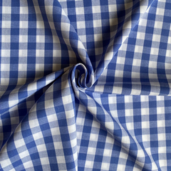 Tecido Tricoline Xadrez Médio 20xm Fio Tinto Vichy Azul Médio 100% Algodão - comprar online