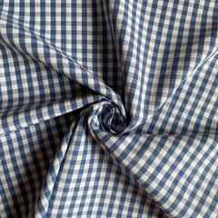 Tecido Tricoline Fio Tinto Xadrez Pequeno 9xm Vichy Azul jeans 100% Algodão na internet