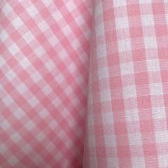 Tecido Tricoline Fio Tinto Xadrez Pequeno 9xm Vichy Rosa 100% Algodão