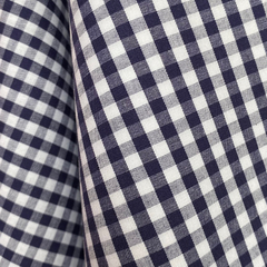Tecido Tricoline Fio Tinto Xadrez Pequeno 9xm Vichy Azul Marinho 100% Algodão