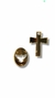 MINI KIT CRUCIFIXO E ENTREMEIO EM ACRÍLICO DOURADO - 5 PARES