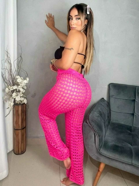 Saída de praia Calça em Tricô