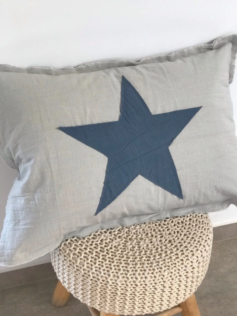 Almohadón aplique estrella