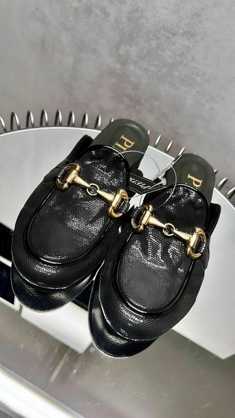 MULE GUCCI METAL NEGRO #0132/B