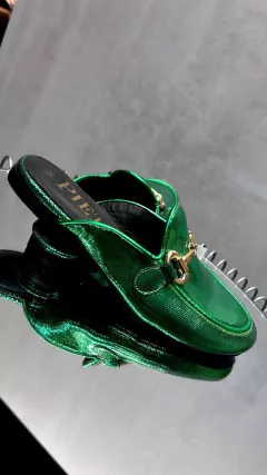 MULE GUCCI METAL VERDE #0132/D - tienda online