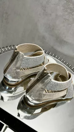 SANDALIA ROMANA METAL PLATA #0038 en internet