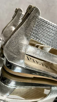 SANDALIA ROMANA METAL PLATA #0038