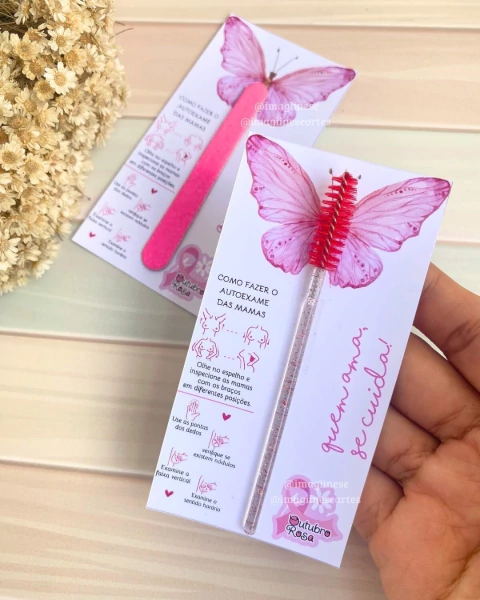 Arquivo digital _ Cartão lixinha ou escovinha Borboleta_ OUTUBRO ROSA - comprar online