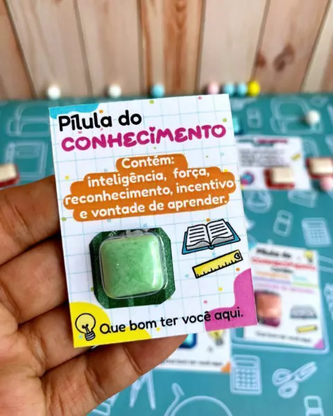 Arquivo digital _ Cartão PARA CHICLETE PÍLULA DO CONHECIMENTO