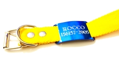 Imagen de Chapita Pasador anodizado para collares de 3cm de ancho color azul