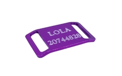 Chapita Pasador anodizado para collares de 2cm de ancho color violeta