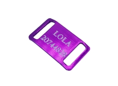 Chapita Pasador anodizado para collares de 2cm de ancho color violeta - comprar online