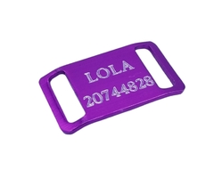 Chapita Pasador anodizado para collares de 2cm de ancho color violeta en internet