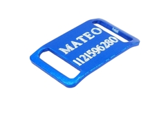 Chapita Pasador anodizado para collares de 2cm de ancho color azul - comprar online