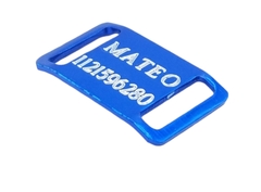 Chapita Pasador anodizado para collares de 2cm de ancho color azul en internet