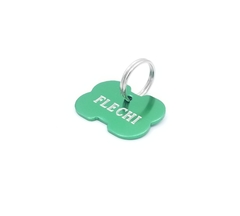 Magnus canin hueso mediano anodizado color verde - Medallas para Perros